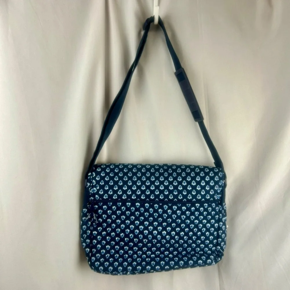NEW Vintage Y2K Vera Bradley Nantucket Navy Messenger Bag‎ Blue White Retired
